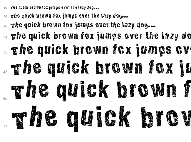 Action of the Time font waterfall